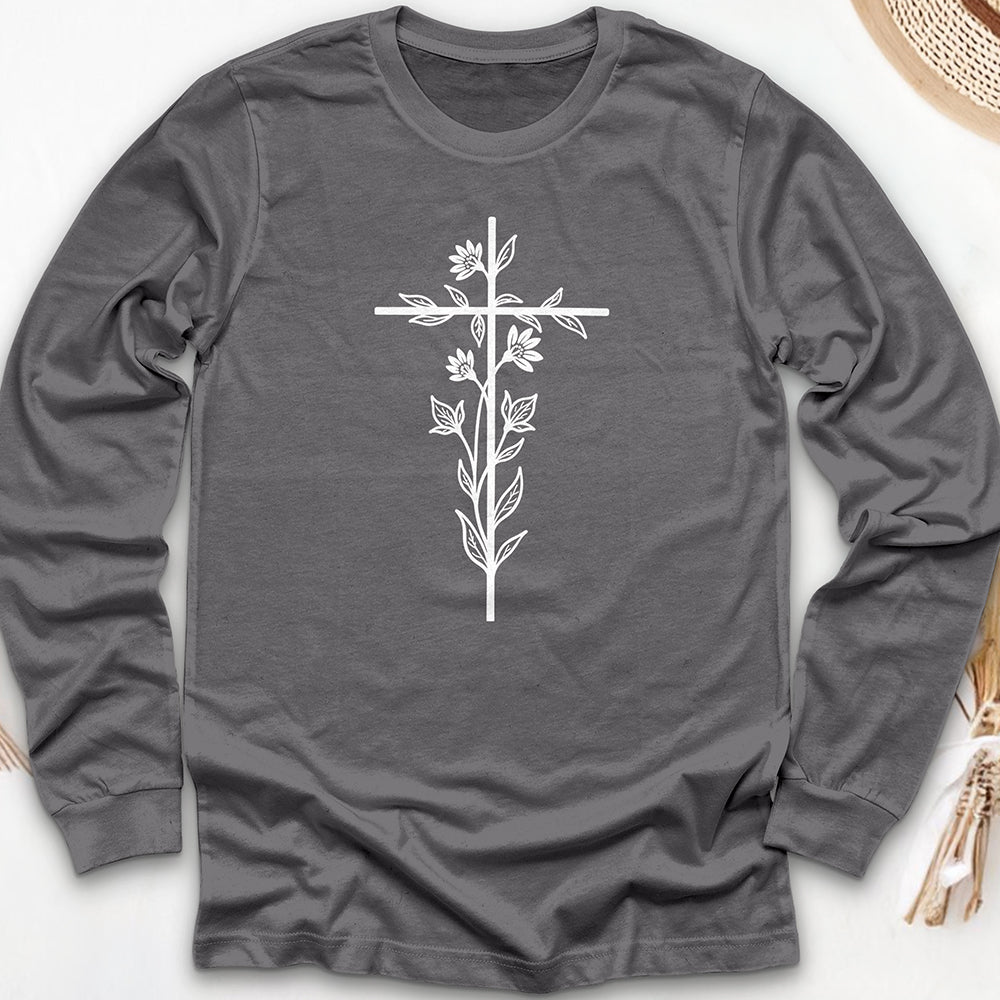 Floral Cross Long Sleeve Tee