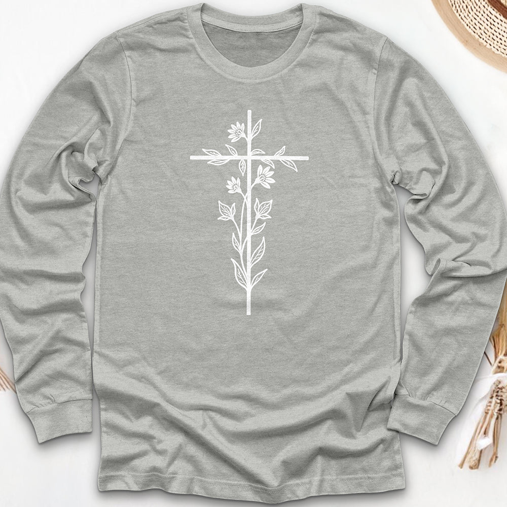 Floral Cross Long Sleeve Tee
