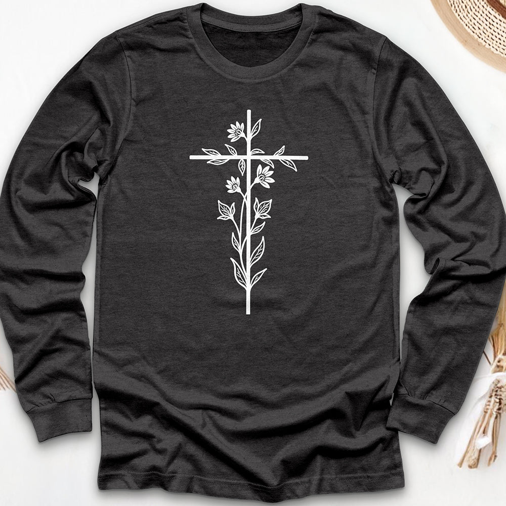 Floral Cross Long Sleeve Tee