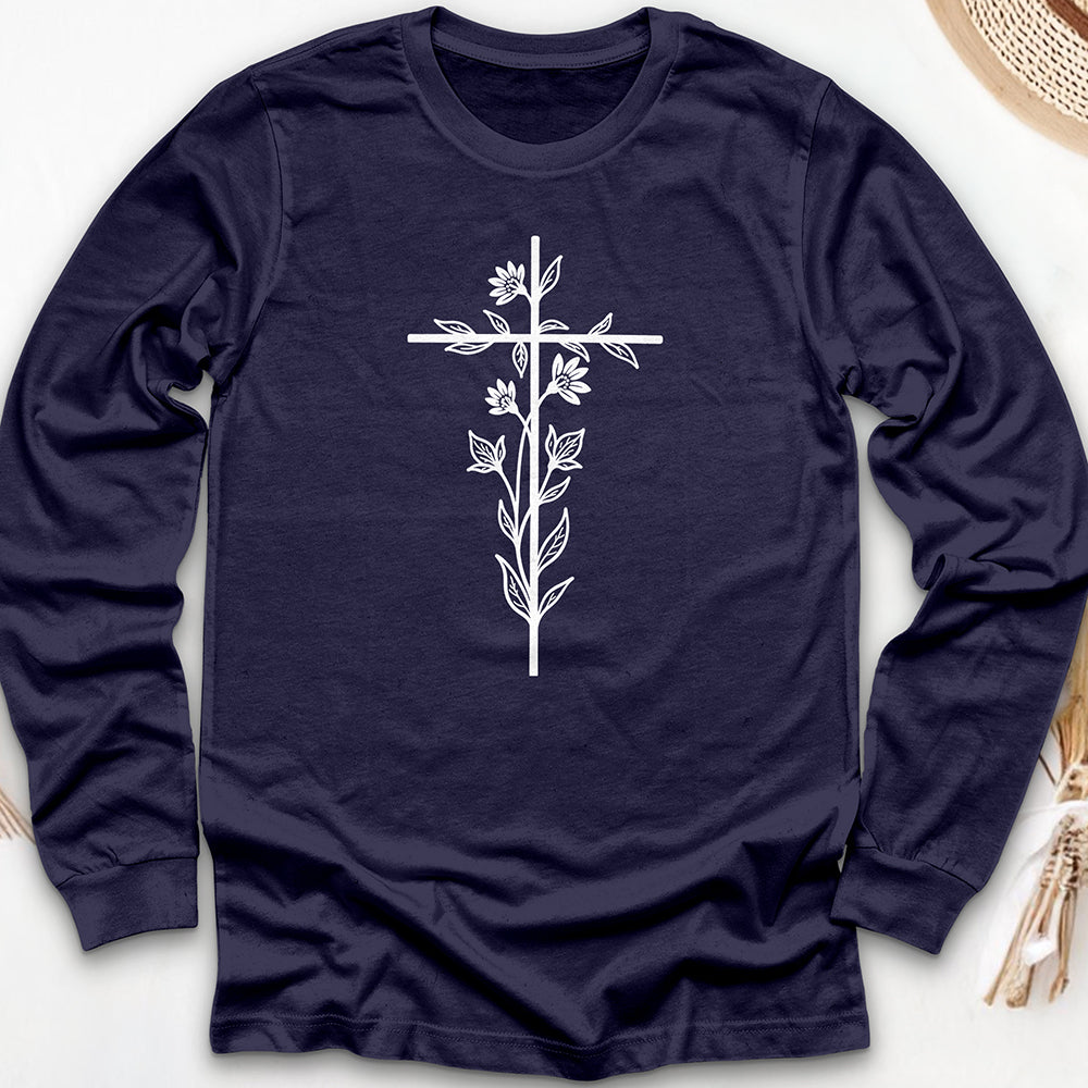 Floral Cross Long Sleeve Tee