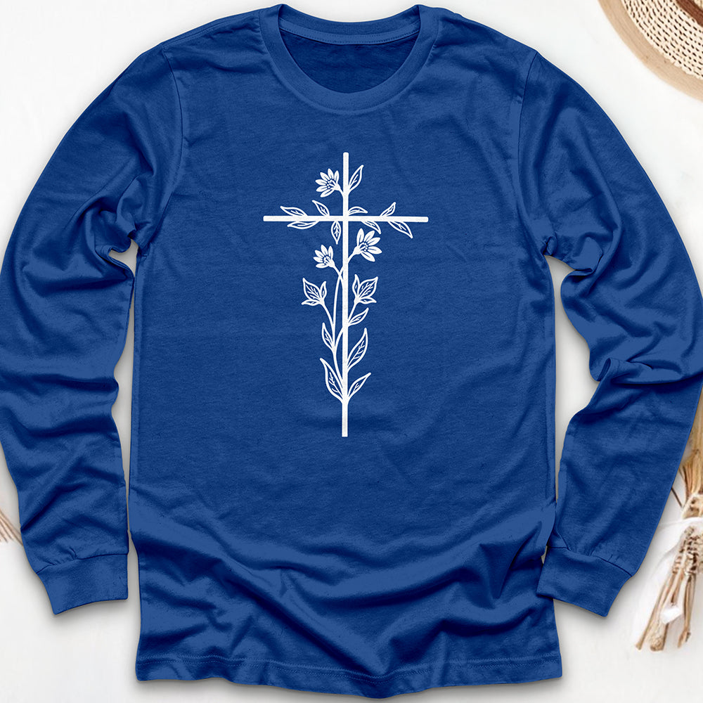 Floral Cross Long Sleeve Tee