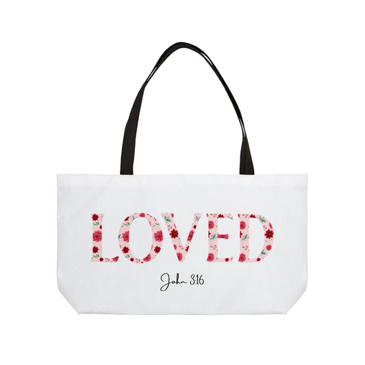 Loved John 3:16 Weekender Tote Bag