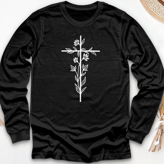 Floral Cross Long Sleeve Tee